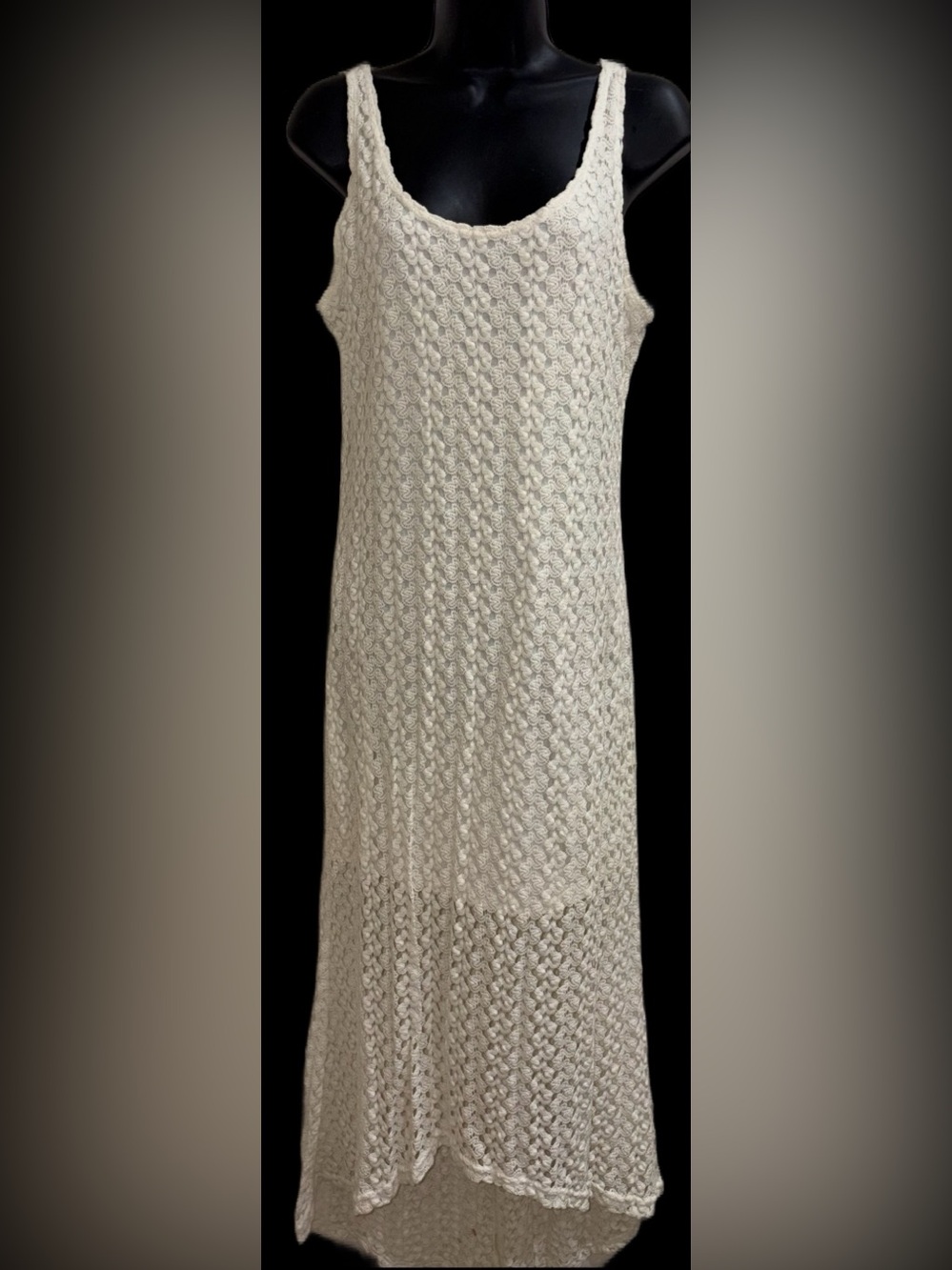 Sleeveless Crochet Maxi Dress in Cream❤️NEW -NEVER WORN